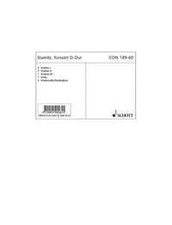 Konzert D-Dur op. 10/1 Johann Stamitz Stimmensatz Klavier [Cembalo] und oder