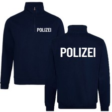 POLIZEI  1/4 Zip Sweatshirt Pullover verschiedene Shirtfarben  / Druckfarben P2
