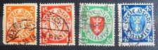 4 Briefmarken Freie Stadt Danzig, gestempelt