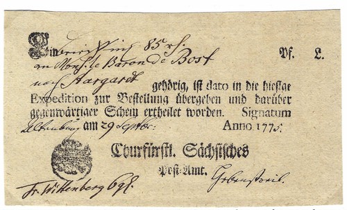 Sachsen postschein - ad,