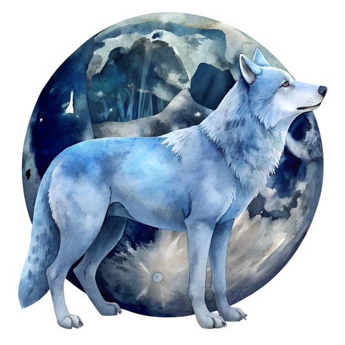 Sticker himmlischer wolf - 2x,