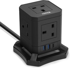 Würfel Verlängerungskabel 5-fach Stecker 3 USB Steckdose für UK Home Office Typ C 1,5 m