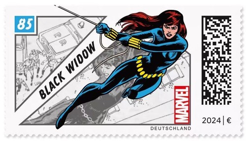 Marvel black widow briefmarke - black,