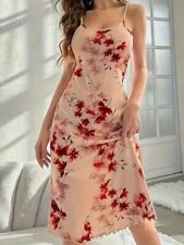 Plus-Size-Nachthemd mit Blumenmuster Sexy  Weiche Polyester-Mischung