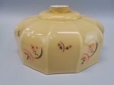 Lampe Bauhaus Art Deco Lampenschirm  florales Muster Glas Küchenlampe Flur Diele