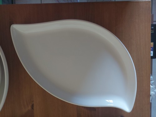 Servierplatte weiß oval blatt - servierplatte,