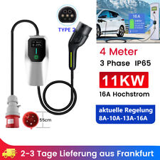 11KW Typ 2 16A EV Ladegerät Mobile Wallbox Ladestation Elektroauto Charger CEE