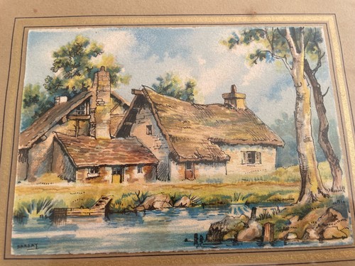 Vintage aquarell druck - vintage, aquarell/druck