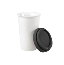 Kaffeebecher Coffee To Go Becher mit Deckel weiß 0,3 Liter Becher Tasse grifflos