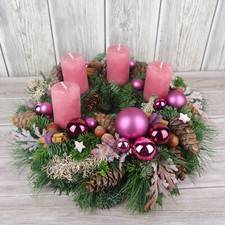 Adventskranz rosa