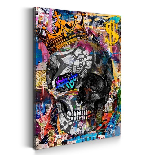 Street art totenkopf - totenkopf, pop