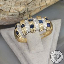 Wert 750 € Diamant Saphir Ring 585 14 Karat Gelb Gold xxyy