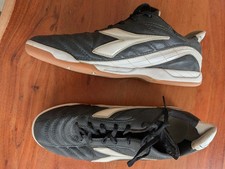 Diadora Hallenfußballschuhe / Futsal Schuhe, Schwarz/Weiß, Vintage, Gr. 41.5