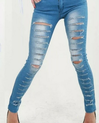 Röhren jeans fetzen - fetzen, riss
