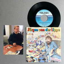 JÜRGEN VON DER LIPPE In-person signed  Single 7" Vinyl  Autogramm + Foto