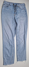 H&M divided Hose Highwaist Jeans hell blau destroyed Gr. 36 Knöpfe