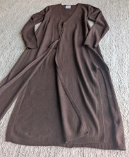 MARELLA Extra Long Cardigan Gr. 38 M braun lange Strick-Jacke Mantel