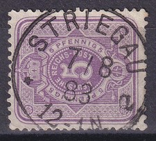 76601) STRIEGAU Schlesien zentrischer Stempel 1883 auf Mi.-Nr. 40