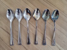 WMF Den Haag Kaffeelöffel, 6 Stück, versilbert mit Perlrand