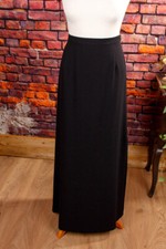 Vintage orig 70er 80er Abendrock Rock bodenlang schwarz Wollmix Gothic 40