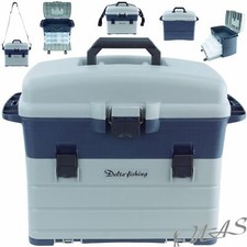 DELTA FISHING Geräte Koffer 44x25x32cm mit 3x Tackle Box Kleinteile Magazin Kva