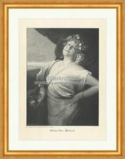 Maitrank Gabriel Max Weinglas Blütenkranz Mädchen Porträt Holzstich A 2676