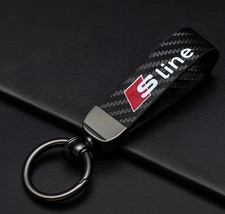 Audi S line Schlüsselanhänger Carbon Look Edel Zinklegierung Sport Schlüsselring