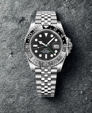 Custom Diver GMT | Black Dial | Jubilee Bracelet | Automatic 40mm