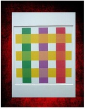 Stell-Es-Auf! JOSEF ALBERS "Form & Farbe" 1963 Siebdruck Muster Tischdecke Gitte