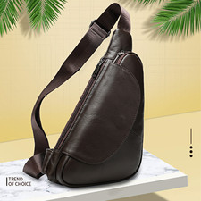 Herren Leder Brusttasche Crossbody Schultertasche Mehrere Taschen