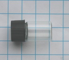Empty spare glass vial to store gallium, bromium, cesium, thorium or uranium 