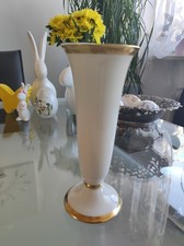 Porzellan Vase Alka Kunst Bavaria Goldrand Höhe 19,8 cm, Signiert