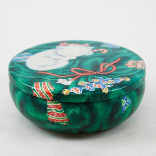 Vintage runde weihnachtskatze - vintage,
