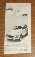 Seltene Werbung CITROEN 2VC DYANE Ente - Bonjour 1967