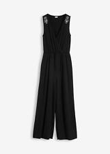 Neu Jumpsuit mit Strass Gr. 36/38 Schwarz Damen Party-Overall Hosenanzug