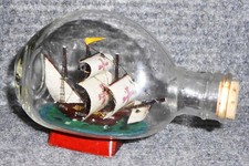 Flaschenschiff, Buddelschiff, 3 Master in 12 cm Flasche!