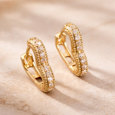 Goldene Creolen Damen Zirkonia