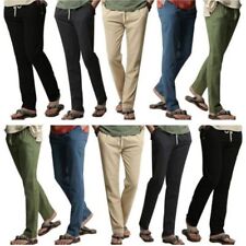 Herren Jogging Fitness Freizeit Leinen Hose Hosen Leinenhose sofort li. H51