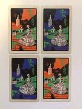 (4) Vintage Art Deco Playing