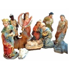 11- teiliges Set Krippenfiguren Krippe Weihnachten Figuren Jesus Maria Josef