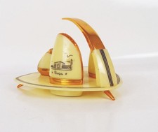 Alte Menage Salz Pfeffer Zucker Riga Lettland Souvenir Design 50er 60er 