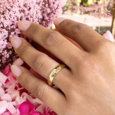 Diamant Verlobung Damen Band 18 Karat Gelbgold Lab Created Rund 0,25 Karat