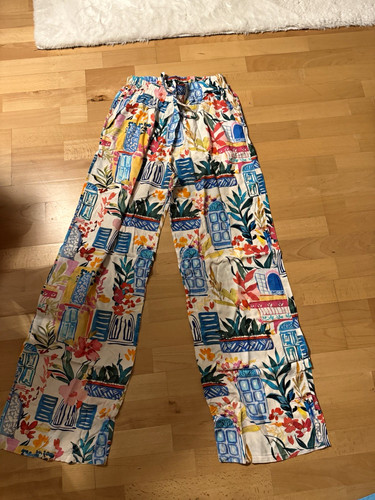 Damen stoffhose mehrfarbig mit - damen,