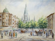 Aquarell BERLIN KURFÜRSTENDAMM - Mitte 20. Jh.