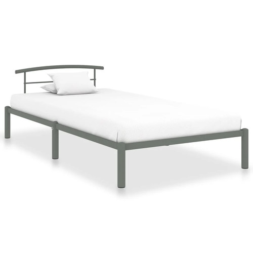 Vidaxl bettgestell grau metall - vidaxl,
