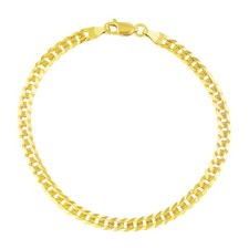14K Gelbgold Solide 4mm Konkav