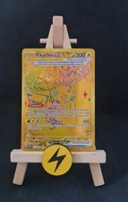 Pikachu EX Gold??Pokémon Karte mit Karte Stand in Holz mit Magnet?