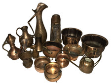 16-teiliges Kupfer Deko Konvolut – Kannen, Vasen, Schalen, Vintage Handarbeit