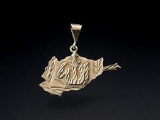 Silber Ketten Anhänger mit Afghanistan-Karte pendant Allah (الله )