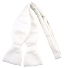 TigerTie Selbstbinder Seidenfliege creme weiss Uni - Querbinder 100% Seide + Box